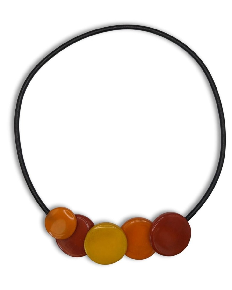 SUNSET — Handmade Tagua Statement Magnetic Necklace - The Happy Elephant - Tagua Jewellery