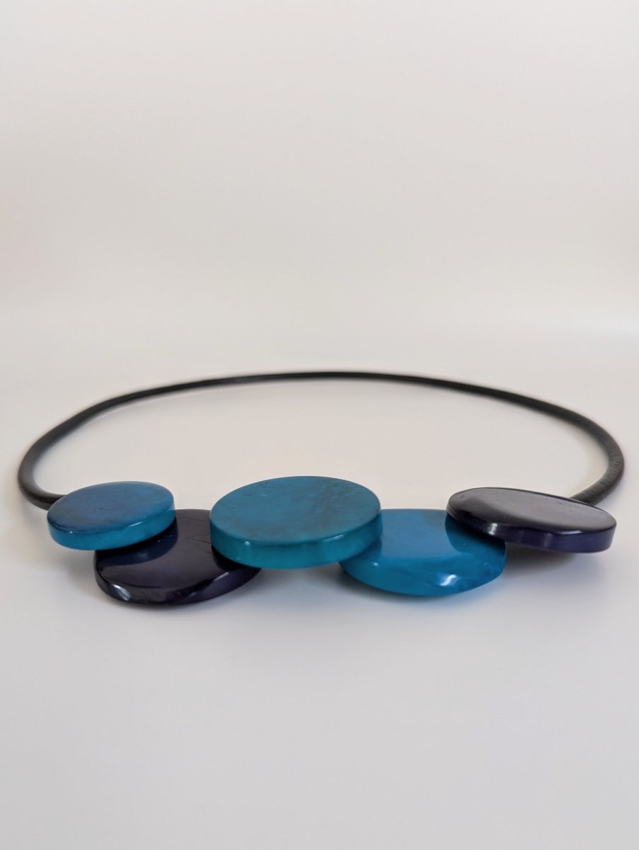 SUNSET — Handmade Tagua Statement Magnetic Necklace - The Happy Elephant - Tagua Jewellery