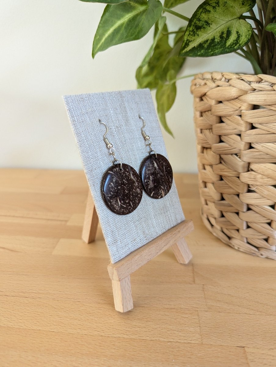 TASHA — Handmade Coconut Shell Earrings - The Happy Elephant - Tagua Jewellery
