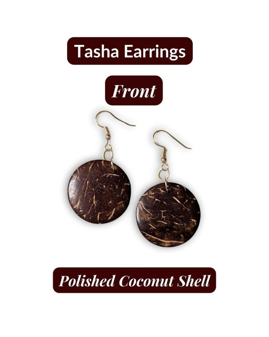 TASHA — Handmade Coconut Shell Earrings - The Happy Elephant - Tagua Jewellery