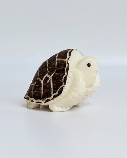 Terence the Tortoise — Hand - carved Tagua Nut Figurine - The Happy Elephant - Tagua Jewellery