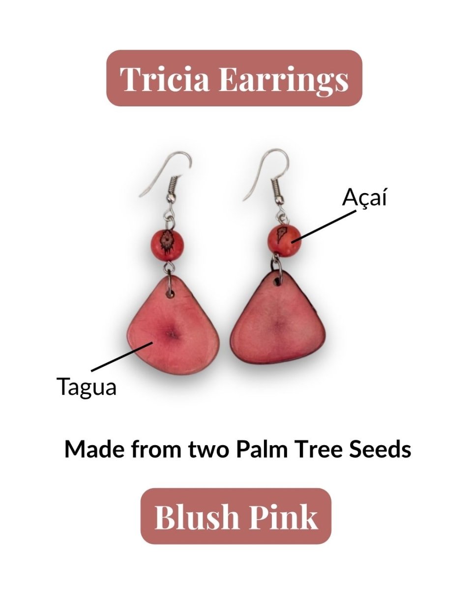 TRICIA — Handmade Tagua Earrings - The Happy Elephant - Tagua Jewellery