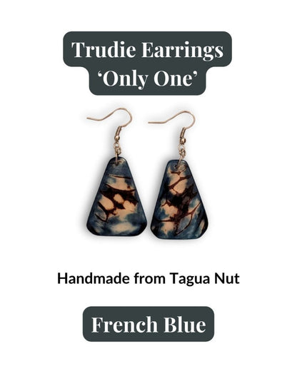 TRUDIE — Handmade Tagua Earrings — 'Only One' - The Happy Elephant - Tagua Jewellery