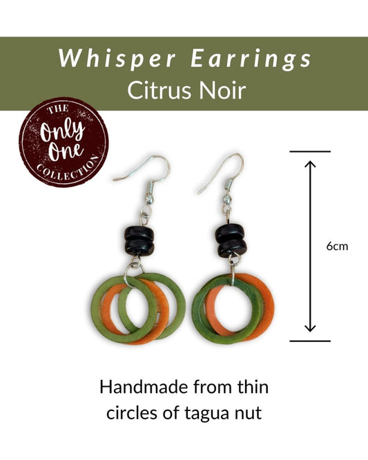 WHISPER — Handmade Tagua Earrings — 'Only One' - The Happy Elephant - Tagua Jewellery