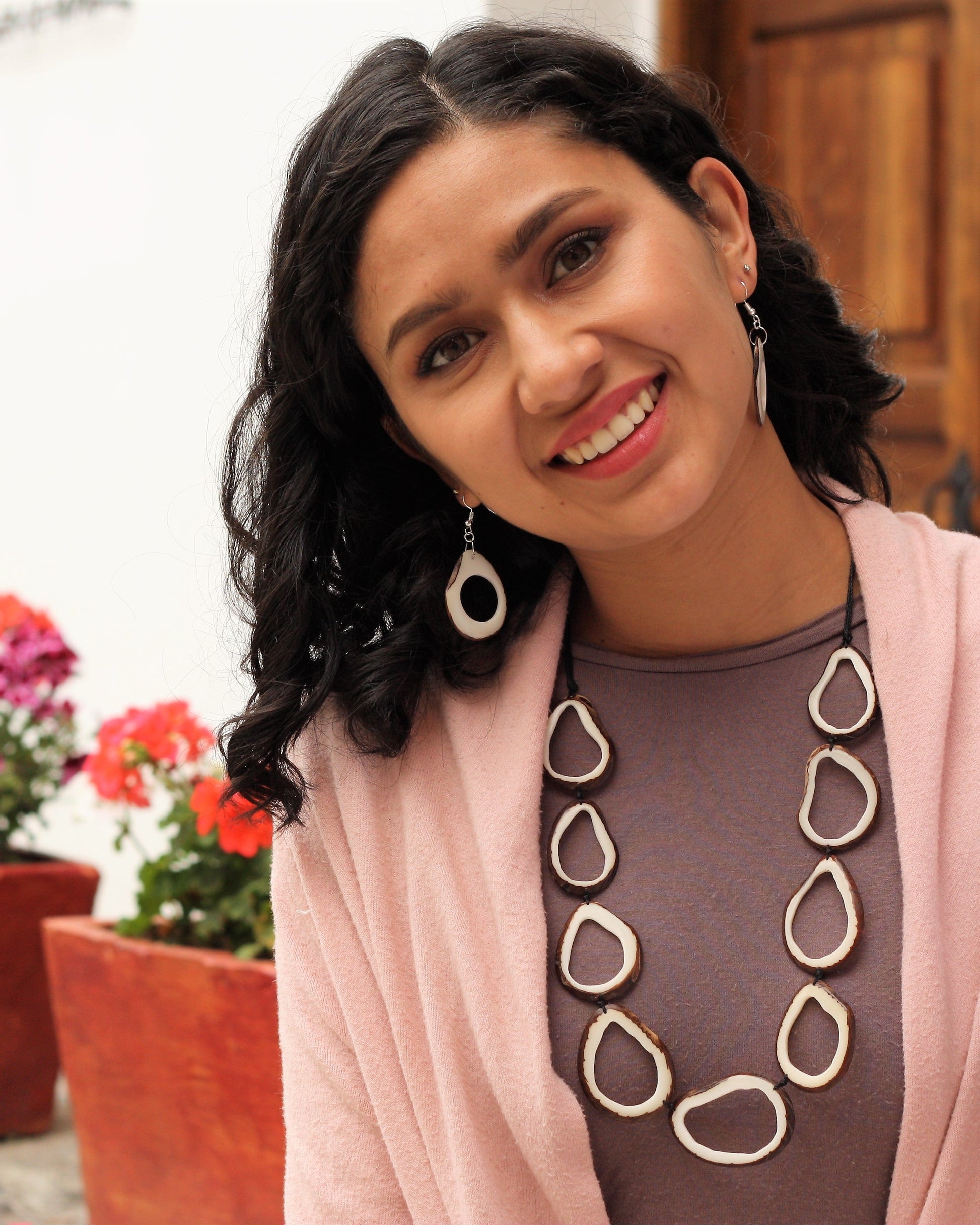 Antonella Tagua Nut (Vegetable Ivory) Necklace White