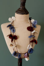 Load image into Gallery viewer, Andean Butterfly Tagua Necklace (Vegetable Ivory) Blue Brown
