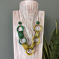 Handmade Statement Tagua Necklace - The Happy Elephant Tagua Jewellery Lime green and green handmade statement necklace