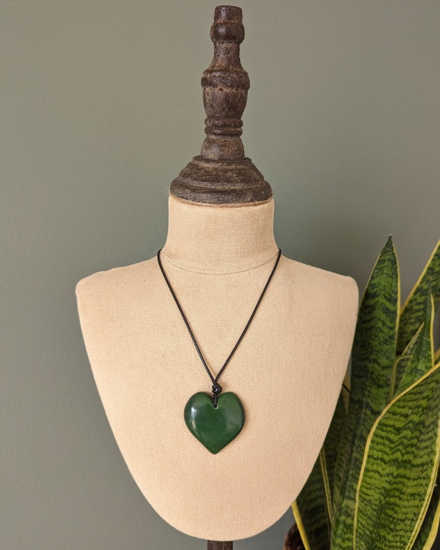 Big Sister Polished Heart Tagua Nut Pendant - The Happy Elephant - Tagua Jewellery