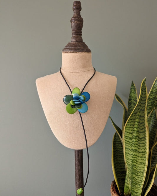 BLOSSOM — Handmade Tagua Statement Magnetic Necklace - The Happy Elephant - Tagua Jewellery