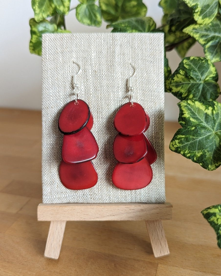 Cascade Tagua Nut Earrings - The Happy Elephant - Tagua Jewellery