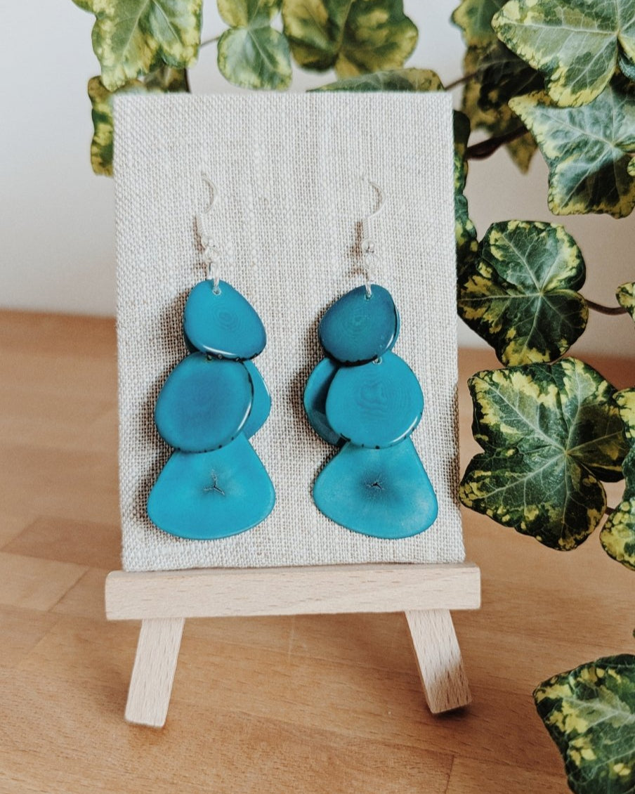 Cascade Tagua Nut Earrings - The Happy Elephant - Tagua Jewellery