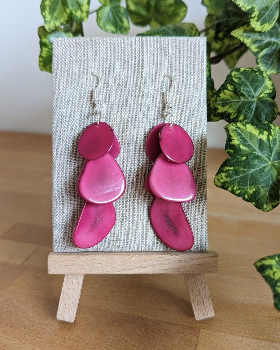 Cascade Tagua Nut Earrings - The Happy Elephant - Tagua Jewellery