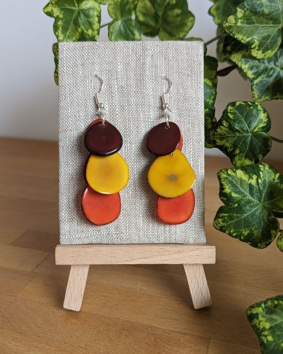 Cascade Tagua Nut Earrings - The Happy Elephant - Tagua Jewellery