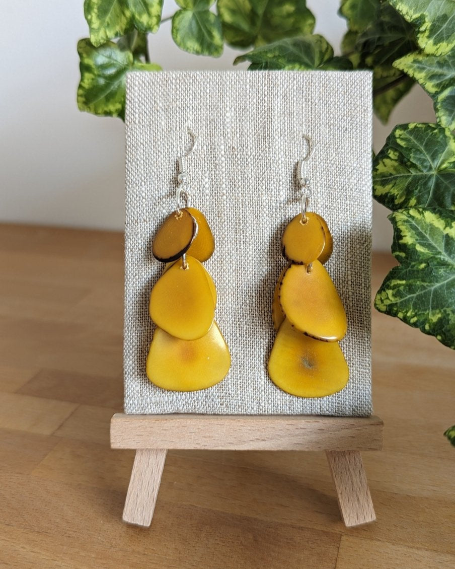 Cascade Tagua Nut Earrings - The Happy Elephant - Tagua Jewellery