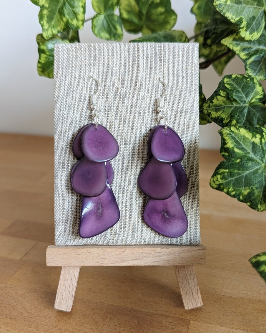 Cascade Tagua Nut Earrings - The Happy Elephant - Tagua Jewellery