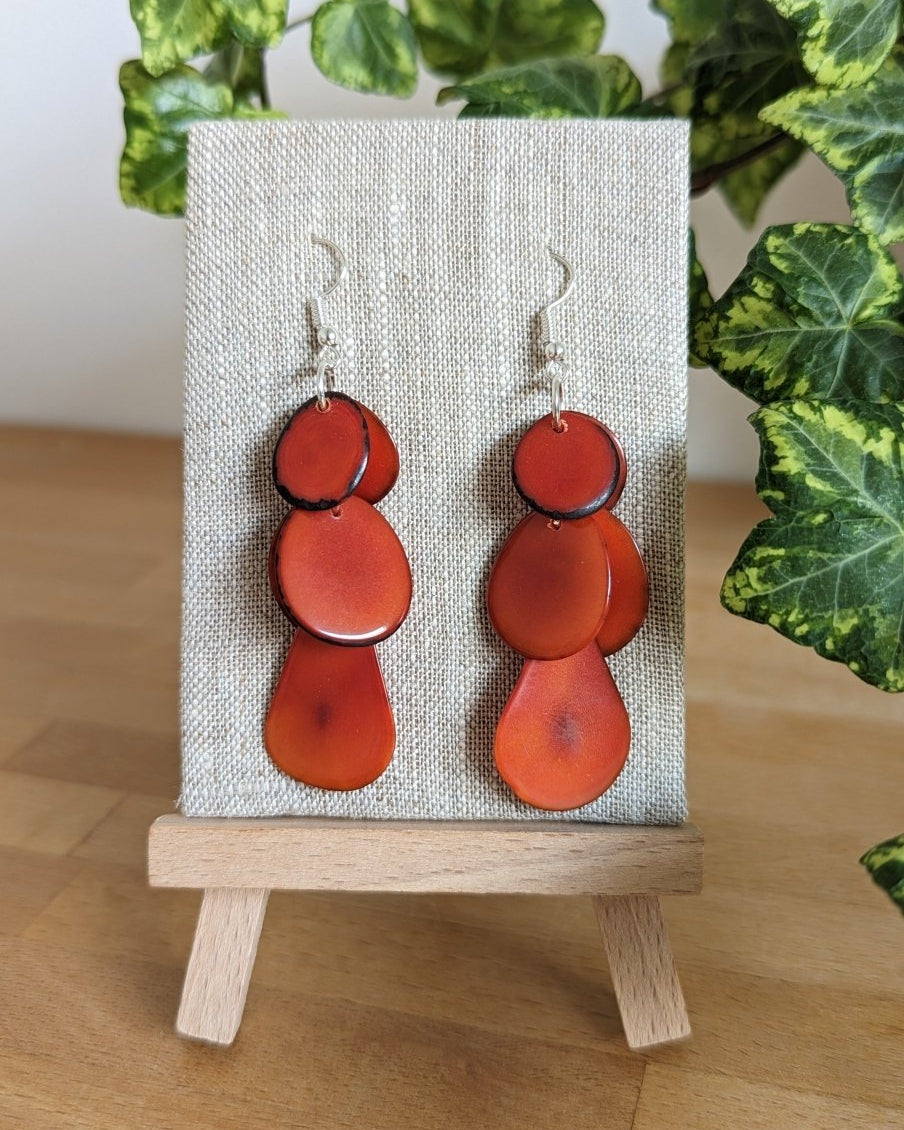 Cascade Tagua Nut Earrings - The Happy Elephant - Tagua Jewellery
