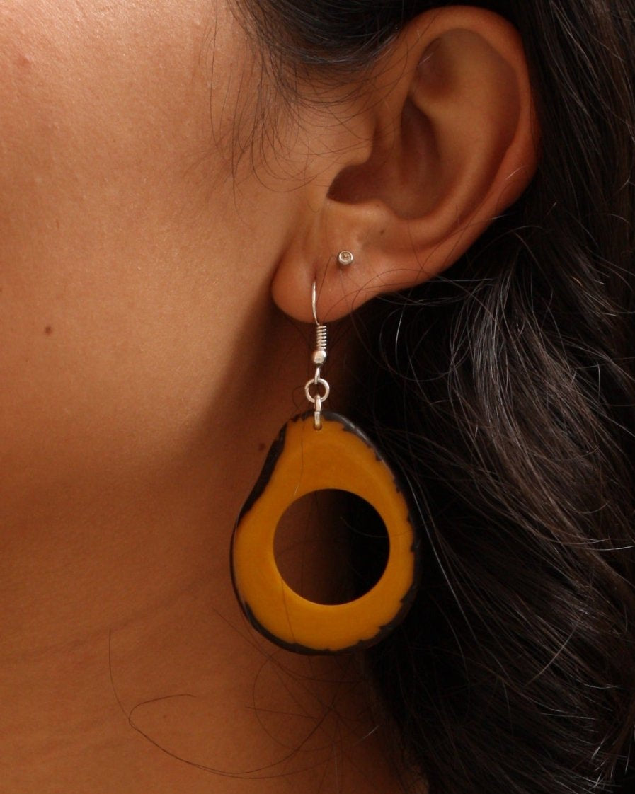 Floreana Tagua Nut Handmade Earrings - The Happy Elephant - Tagua Jewellery