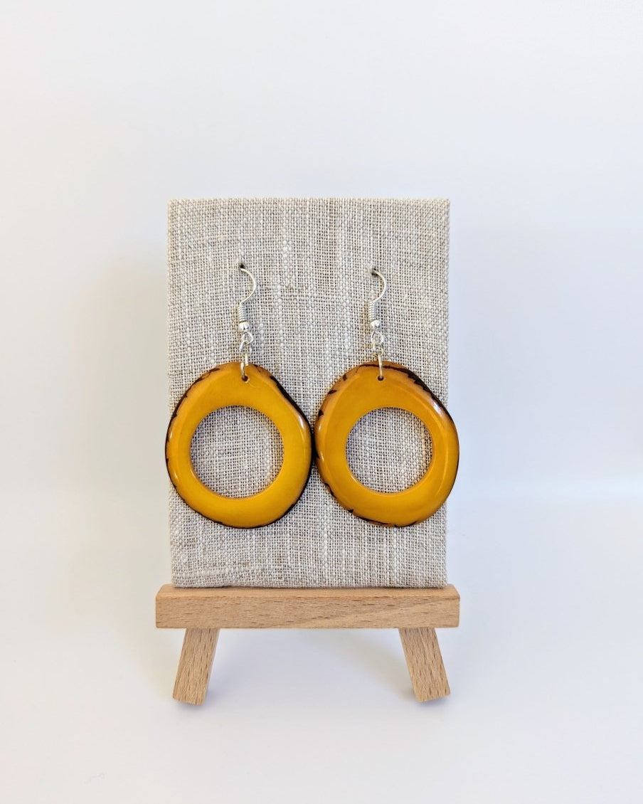 Floreana Tagua Nut Handmade Earrings - The Happy Elephant - Tagua Jewellery