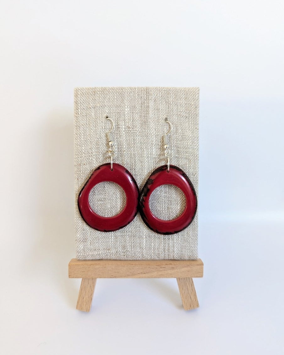Floreana Tagua Nut Handmade Earrings - The Happy Elephant - Tagua Jewellery