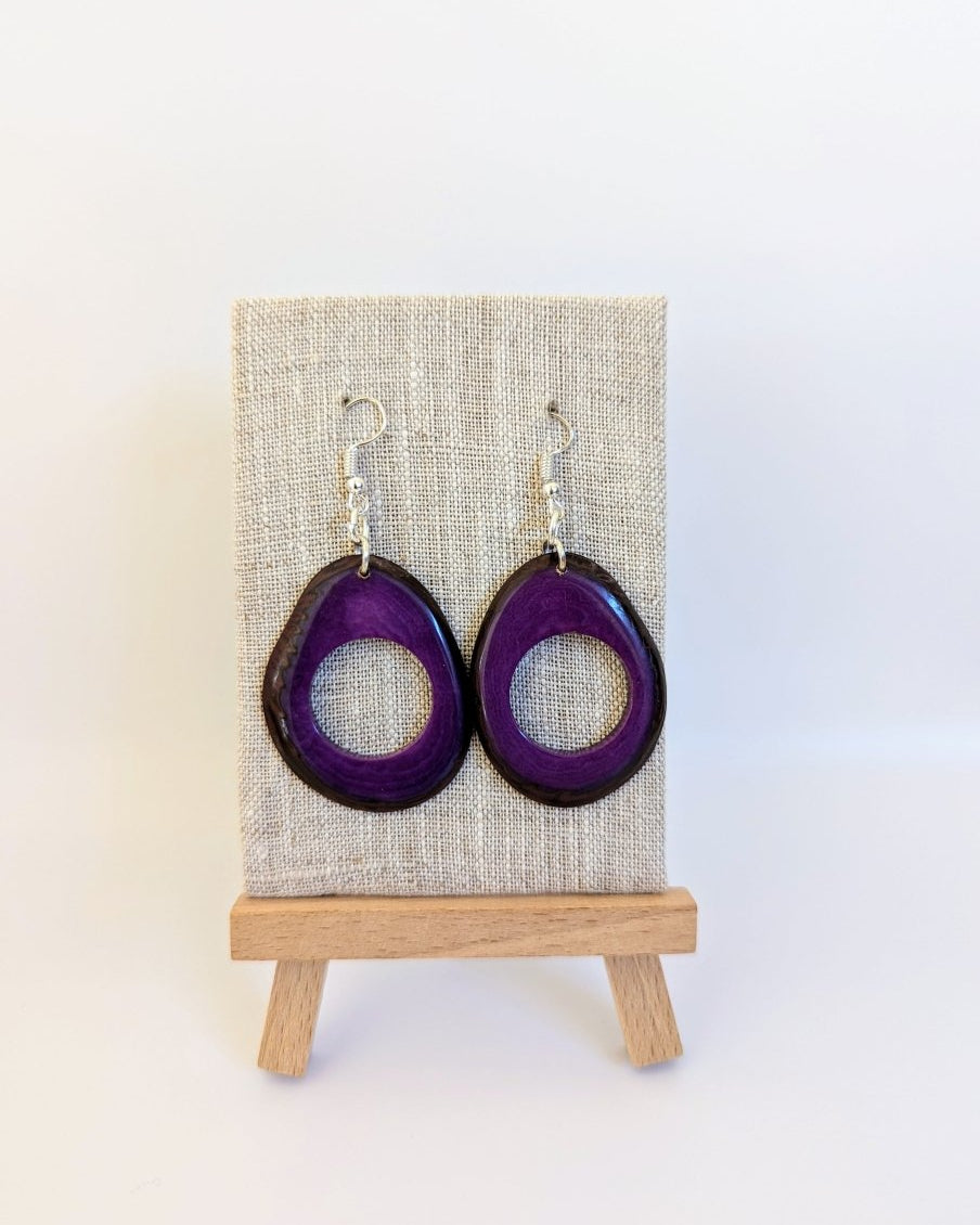 Floreana Tagua Nut Handmade Earrings - The Happy Elephant - Tagua Jewellery