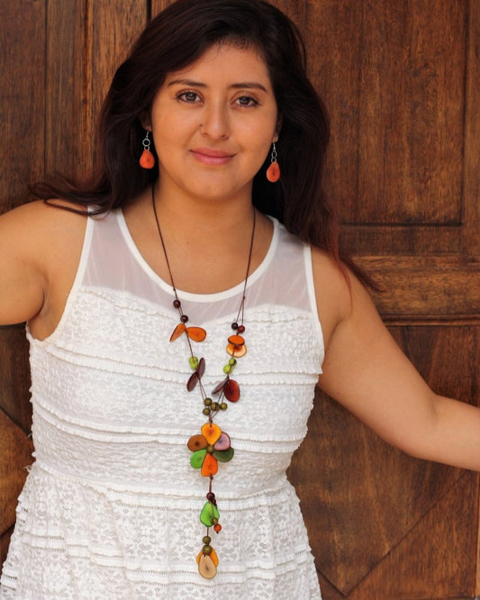Flower Tagua Nut Necklace - The Happy Elephant - Tagua Jewellery