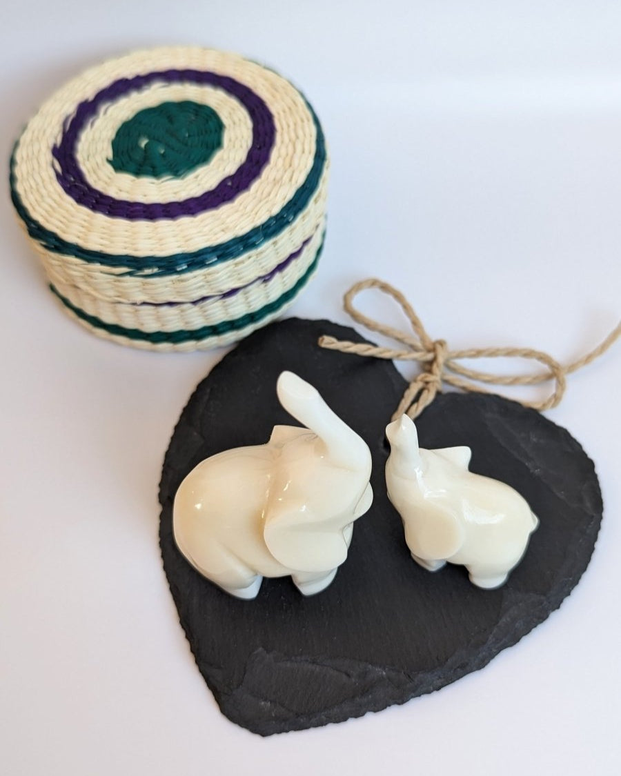 Mummy & Baby Elephant Set - The Happy Elephant - Tagua Jewellery